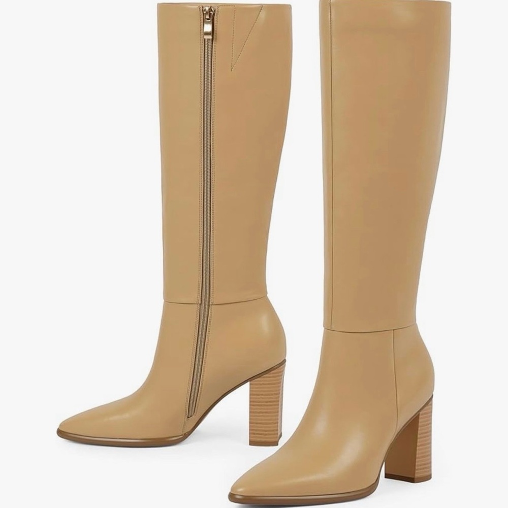 Easyfox Elegant Tan Knee-High Women's Boots (Size 11)